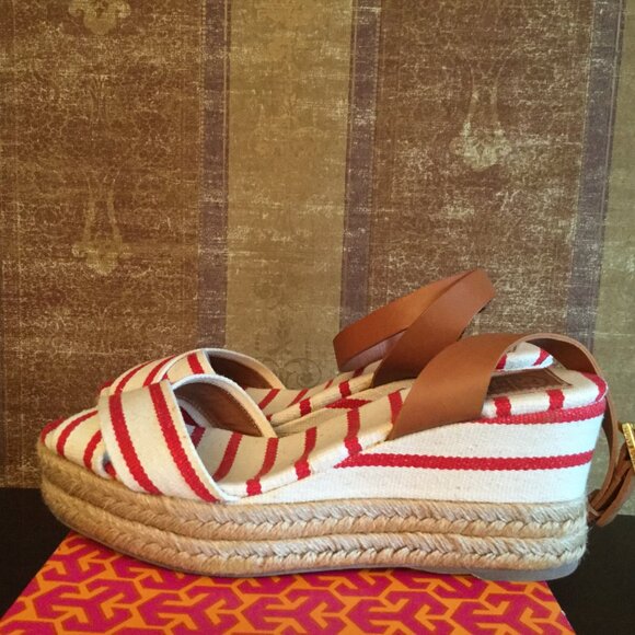 Tory Burch Red & Cream Size 8 Women Shoes - Picture 3 of 4
